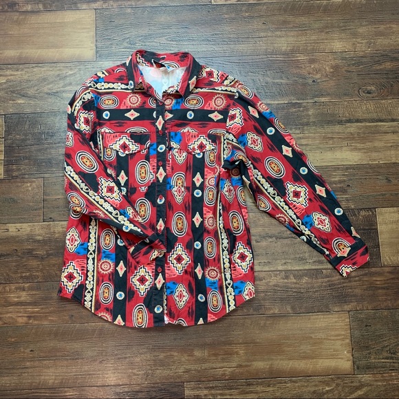 Wrangler Other - Vintage Wrangler Western Aztec button down shirt